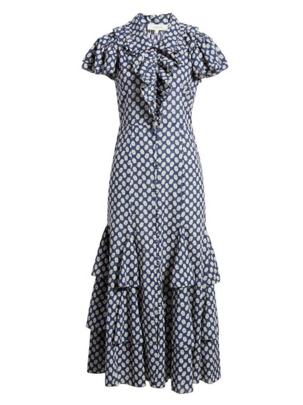 NWT The GREAT Curtsy Dress Blue Floral Large